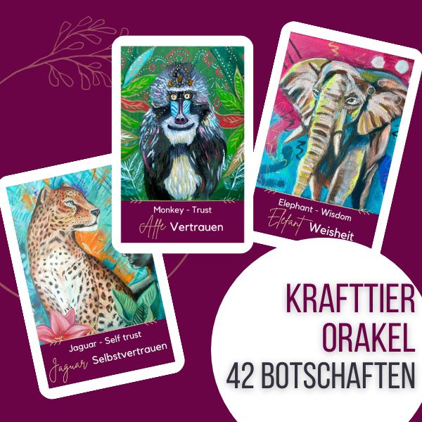 krafttier ziehen orakelkarten Tierbücher