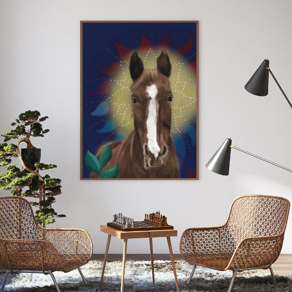 Haustier Portrait malen lassen digital Pferd Poster