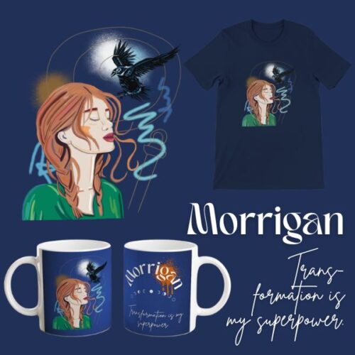 Göttin Morrigan Illustration Tassen T-Shirts