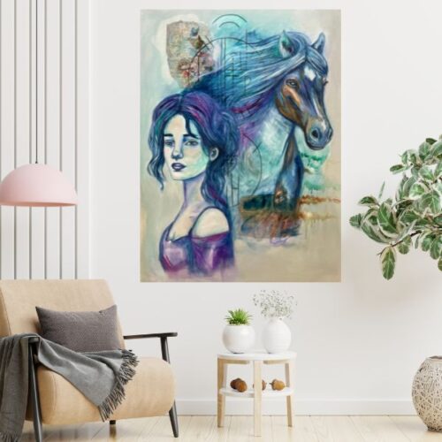 Horse and woman Sigil oil painting
