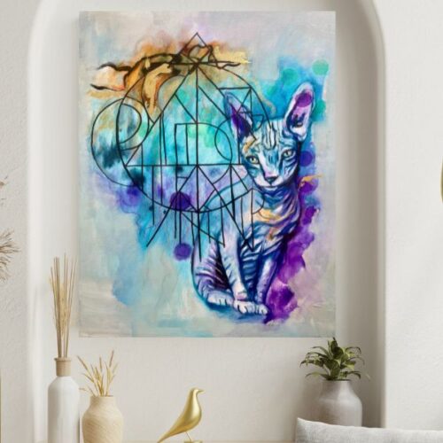 Sphynxkatze Feinfühligkeit Gemälde Sigil Symbol