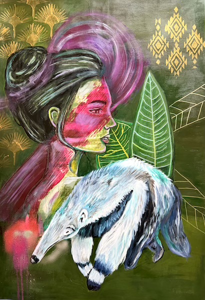 Jenseits vonn Ablenkung Ameisenbär Art Deco Gemälde