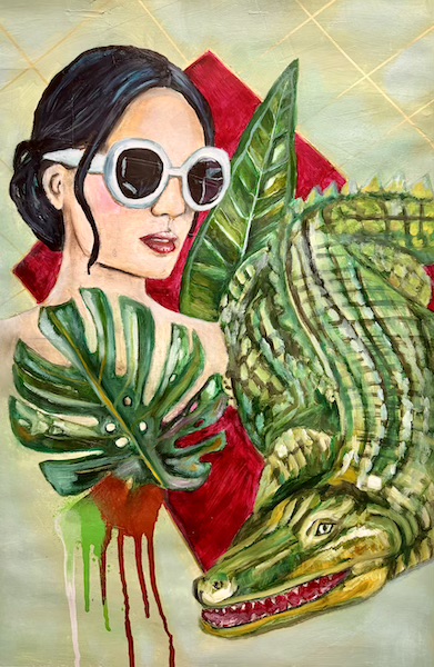 Limitless Krokodil Art Deco Gemälde